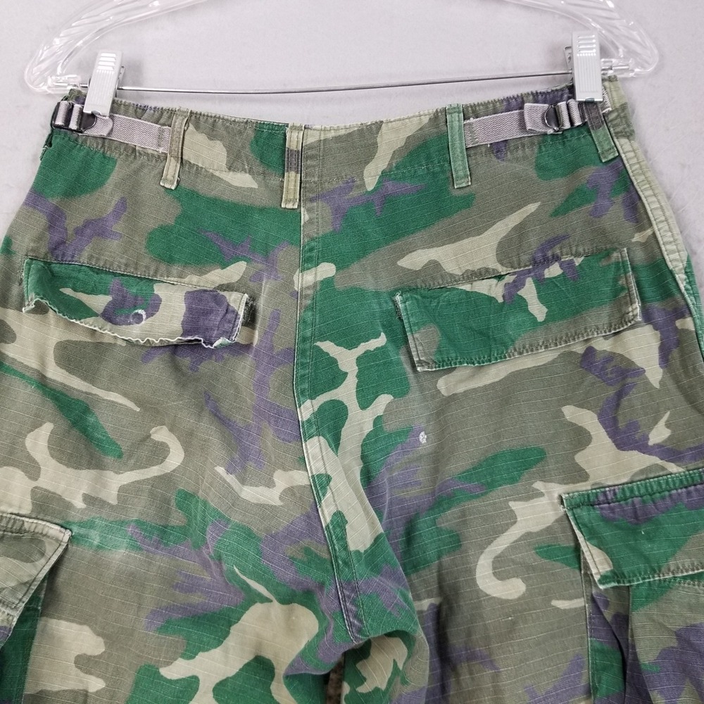 US Army Cargo Pants Mens Small Reg Green Woodland Camo BDU Trousers Hot Weather - Picture 6 of 11